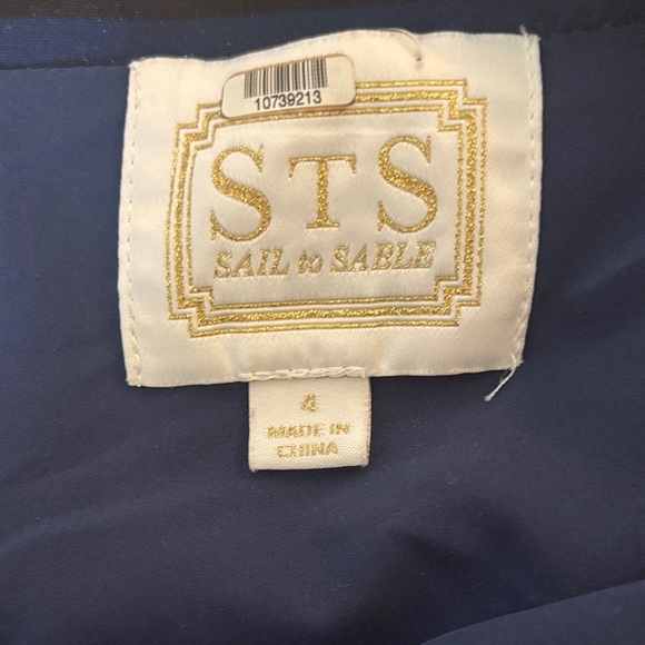 Sail to Sable Blue and Black Striped Long Sleeve Dress - Picture 4 of 5